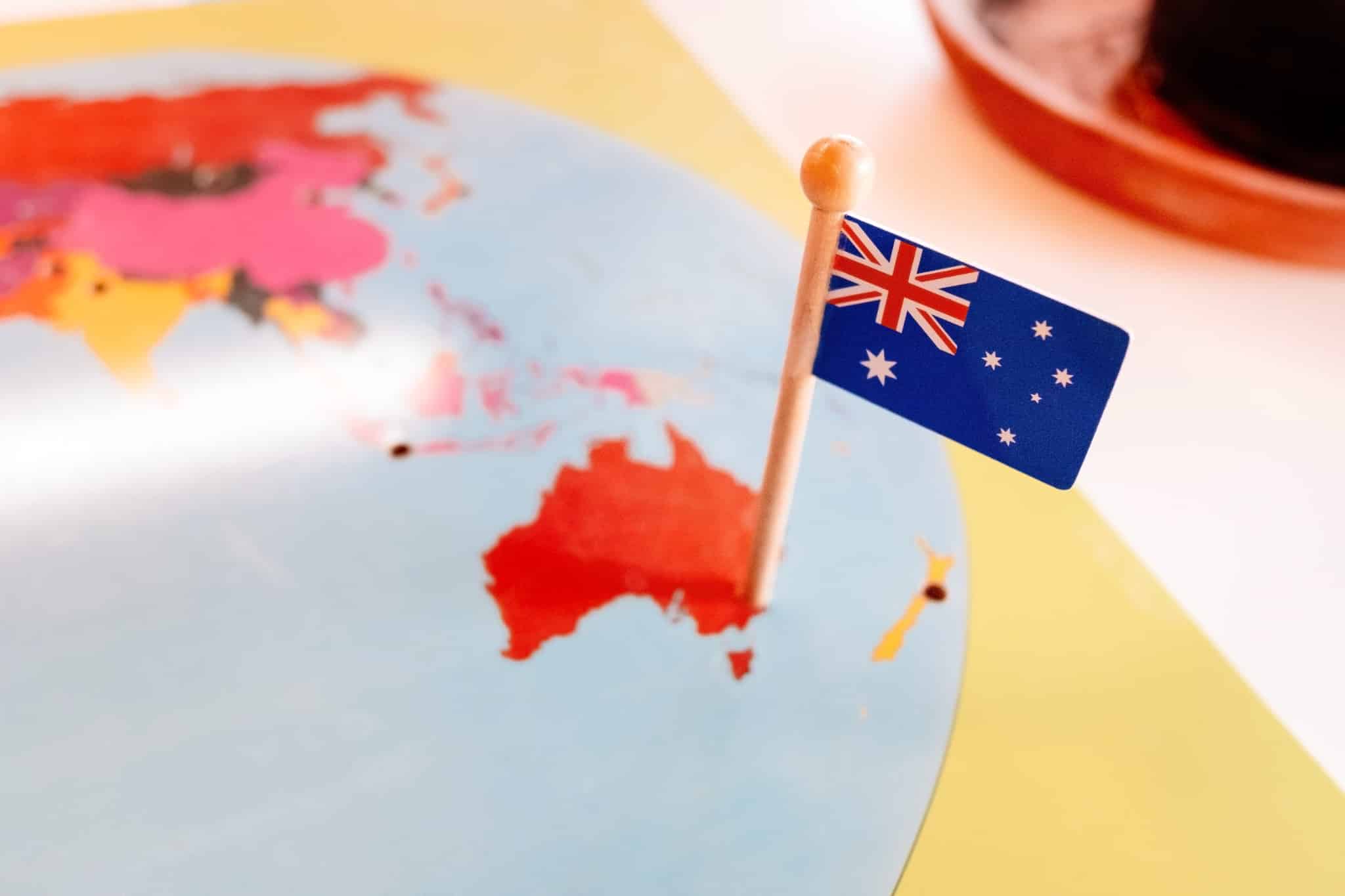 オーストラリアの地図と国旗